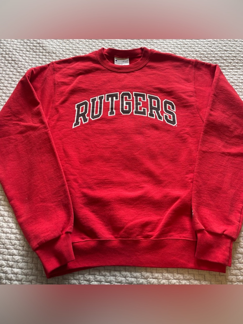 Rutgers University Champion Red College Crewneck Sweatshirt Size Small
